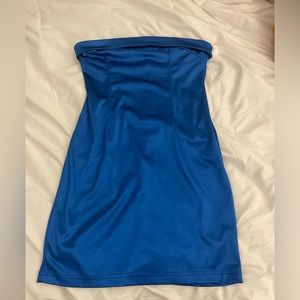 Blue silky dress